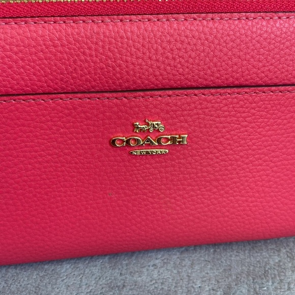 🩷COACH🩷Pink Accordion Zip Wallet with Dustbag/Style #76517/EUC - Picture 2 of 9